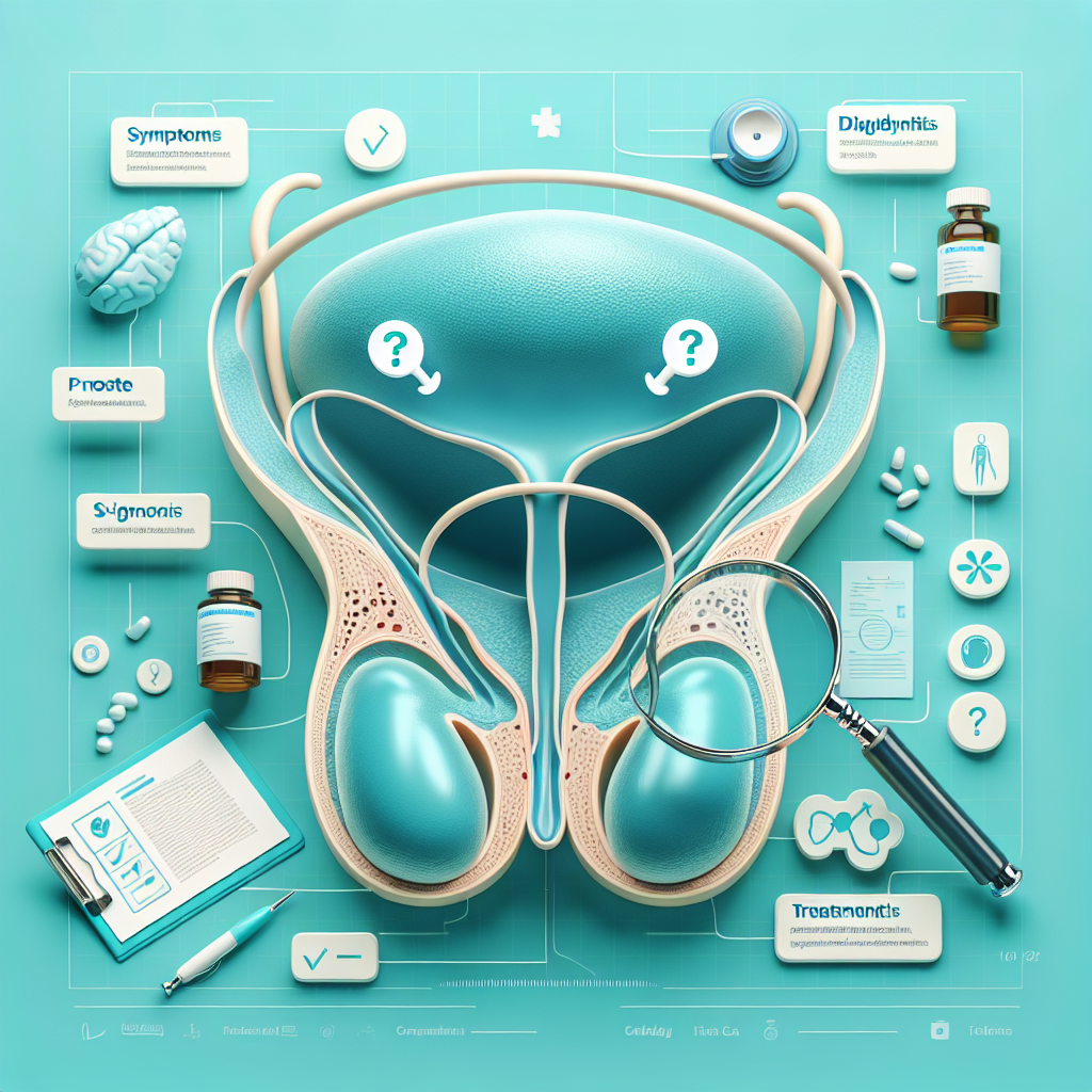 Diagram of the male reproductive system showing the prostate gland and epididymis, related to prostatitis and epididymitis.