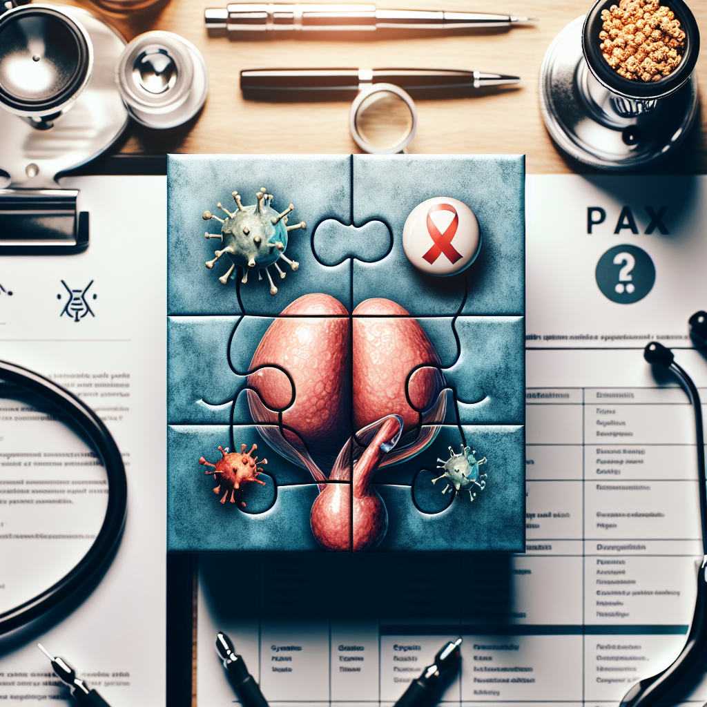 Illustration showcasing the connection between prostatitis and HIV with focus on symptoms, diagnosis, and treatment.