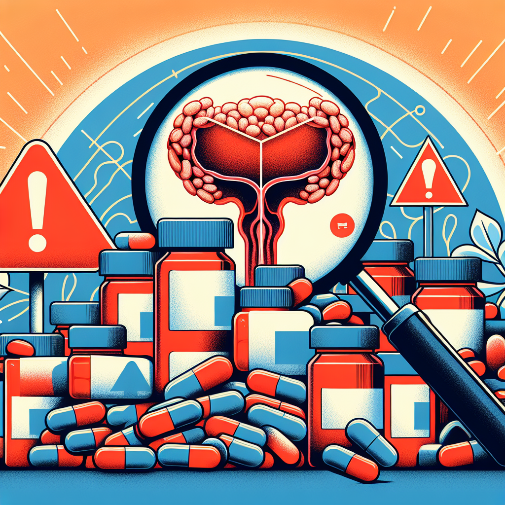 Illustration showing an inflamed prostate gland with potential reasons for worsened symptoms when using antibiotics.