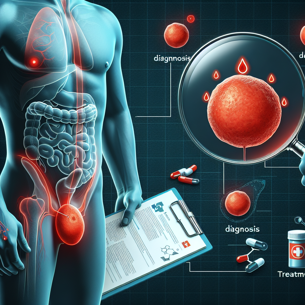 Diagram showing an inflamed prostate gland and its effects on the urinary system, indicative of prostatitis.