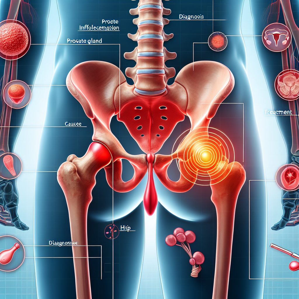 Minh họa về đau hông do viêm tuyến tiền liệt cùng với các phương pháp điều trị và quản lý hiệu quả