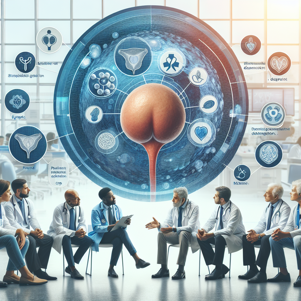 A visual representation of prostatitis infection covering symptoms, types, diagnosis, treatment options, and management strategies.